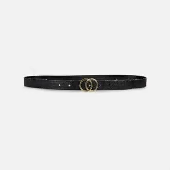 Zwarte damesriem van brandslang | Closed Loops Black